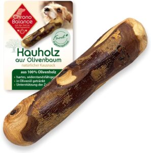 ChronoBalance® Legno d’ulivo naturale come ossa da masticare per cani, legno da masticare, asta in legno d’ulivo, imbevuta in olio d’oliva, cura dei denti, tartaro, giocattoli da masticare